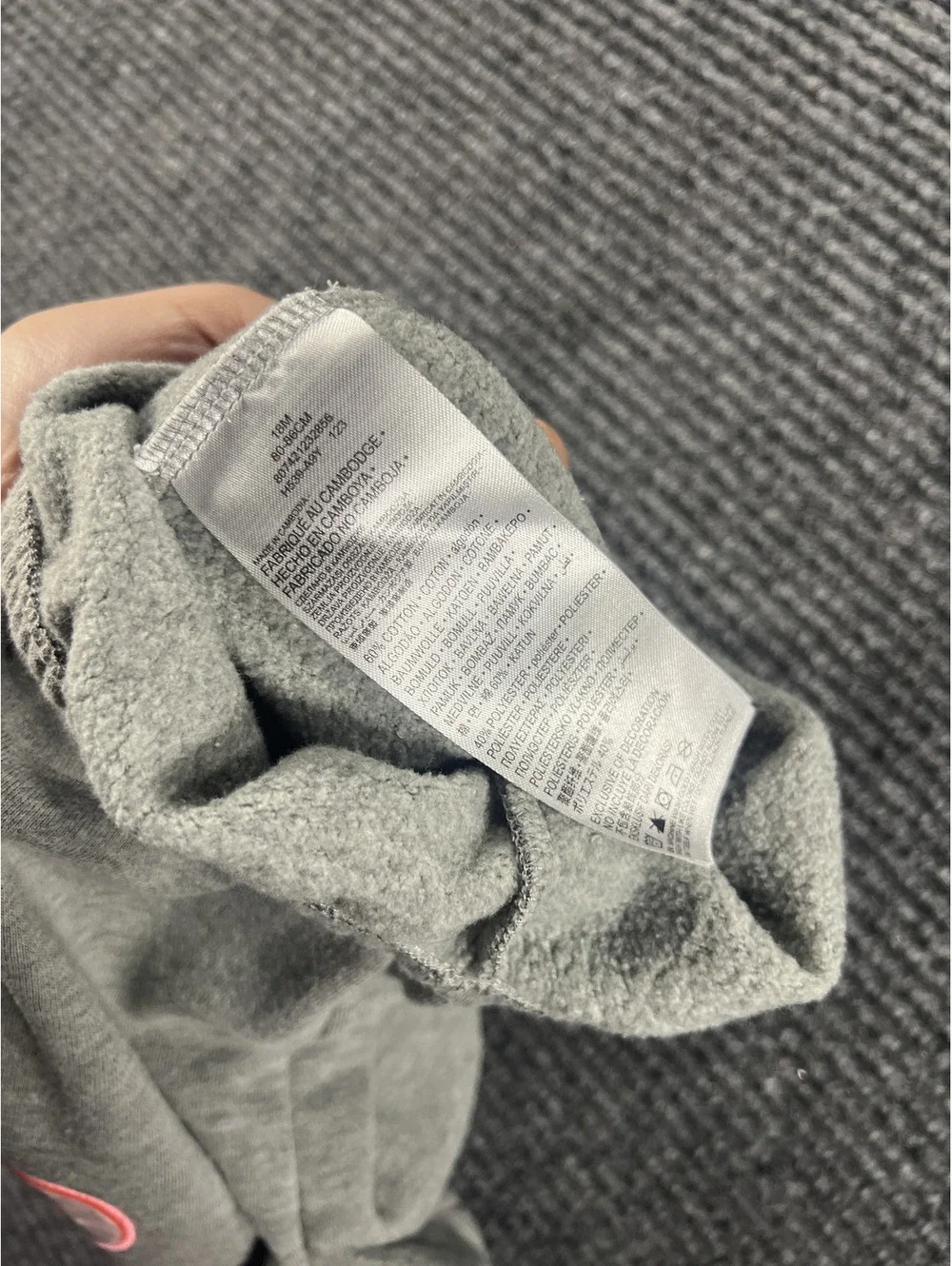 Nike Baby Girls' Pink Crushed Velour Leggings and Grey Sweatshirt Set - 18M
